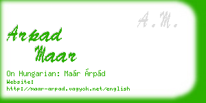 arpad maar business card