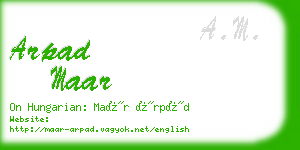 arpad maar business card